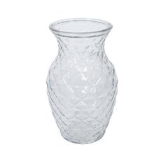 Clear Textured Sweetheart Glass Vase